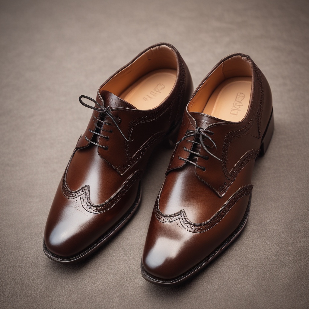 Pair of luxury shoes with fine stitching and design